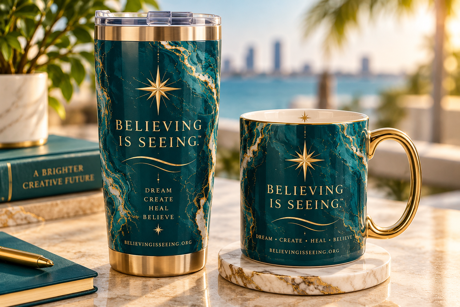 Seeing Is Believing Mug — White · Gold